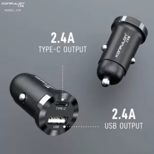 Araç İçi Şarj Cihazı 12W USB ve Type-C Çıkışlı