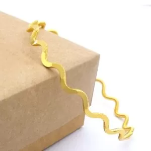 Altın Kaplama Ajda Bilezik Zigzag Model